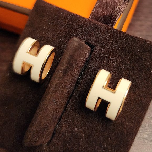HERMES - POP H Earrings - Blanc - Picture 2 of 5